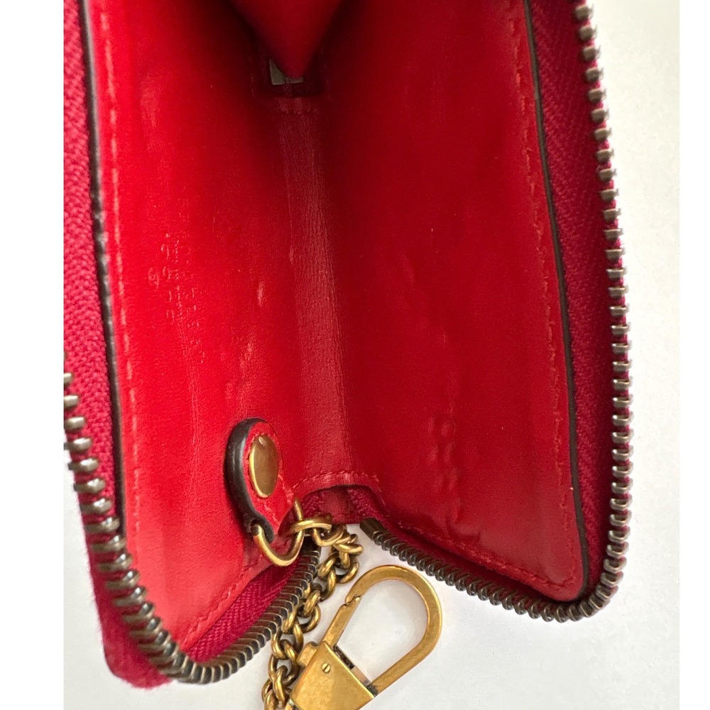 Gucci GG Marmont Red Matelasse Leather Small Key Case Pouch Zip Wallet 498127 - Picture 4 of 11